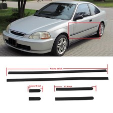 Fits 96-00 Honda Civic 23dr Coupe Hatchback Jdm-style Thin Side Door Moldings