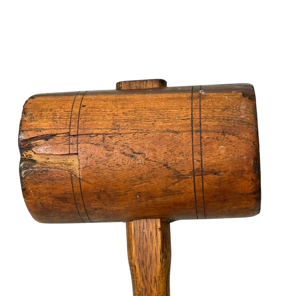 Martillo de mazo de madera vintage para carpintería, carpintería, cincelado y tallado Foto 2 de 4