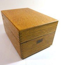 Vintage "WEIS" Solid Quartersawn Oak Card File Box for 3x5 Cards ? Refinished