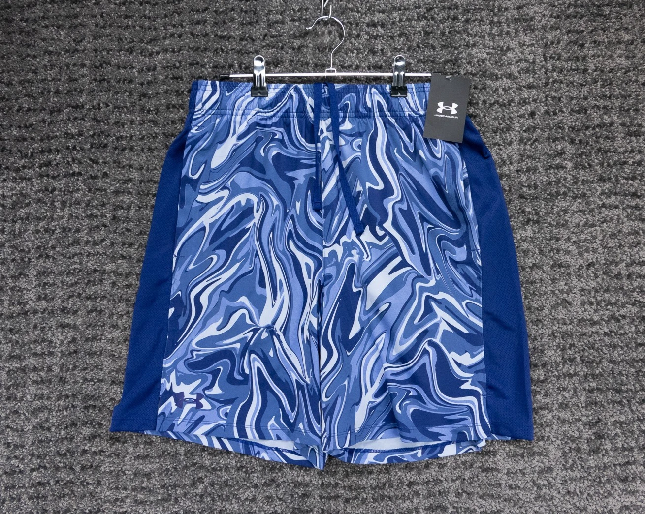 Under Armour Shorts Mens Medium Purple Train Stretch 2.0 Swirl Print NWT L10