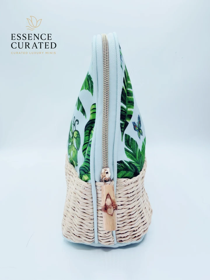 2 x Bolsas de Cosméticos Ecológicas Estee Lauder Estampado Tropical 28x10x25cm Base Tejida Nuevas Foto 4 de 4