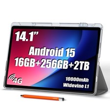 14 inch Large Screen Tablet, Android Tablet 16GB RAM 256GB ROM, 1920 1200 I...
