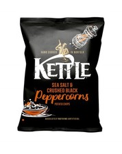 KETTLE SEA SALT AND CRUSHED BLACK PEPPERCORNS POTATO CHIPS 130g X 6 ( Pack Of 6