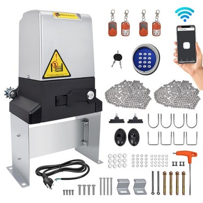 1.6HP 5000LBS Automatic Electric Sliding Gate Opener Kit APP Keypad 4 Remotes
