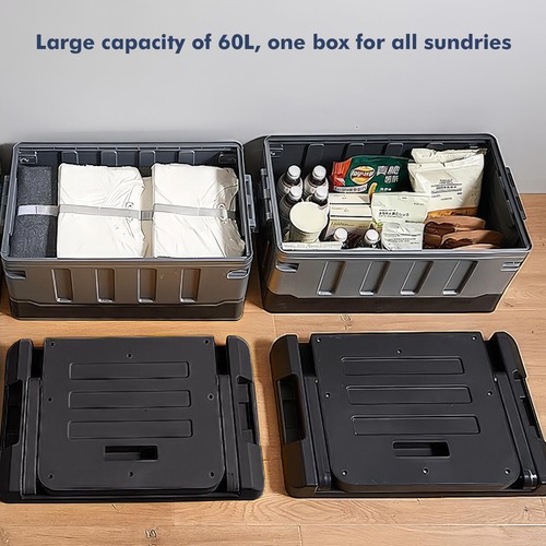 60L Auto Aufbewahrungbox Faltbar Kofferraumtasche Organizer Sitz Schwarz DHL - Bild 2 von 12