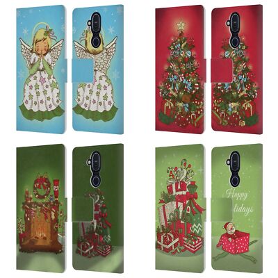 HEAD CASE DESIGNS CHRISTMAS ESSENTIALS LEATHER BOOK WALLET CASE FOR NOKIA PHONES