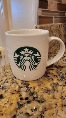 Starbucks Ceramic 12 oz Coffee Mug White White Swirls 2020 NEW | eBay