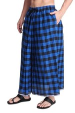 Elastic Premium Cotton Lungis With Dual Pocket, Pack Of 1 Blue