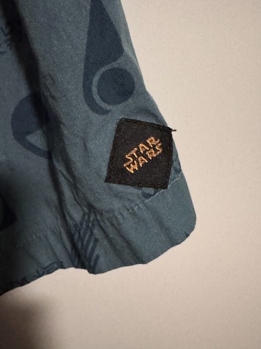Star Wars Blue Button Shirt Men Short Sleeve Size M Rebel Pilot - Picture 15 of 20