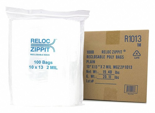 1000 Clear 10 x 13" 2 Mil Reclosable Resealable Storage Zipper Poly Plastic Bags - Picture 1 of 8