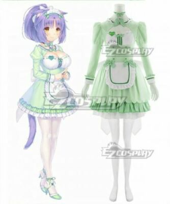 Nekopara 4 Cinnamon Maid Lolita Dress Cute Girls Green Dress Cosplay  Costume& | eBay