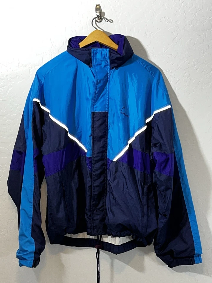 Chaqueta cortavientos vintage de los 90 para hombre HEAD Gore-Tex XL tenis ropa deportiva abrigo de esquí Foto 3 de 4