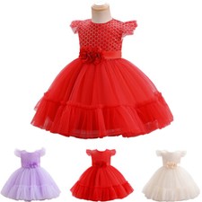 Toddler Flower Kids Girls Tulle Dress Birthday Wedding Party Pageant Princess