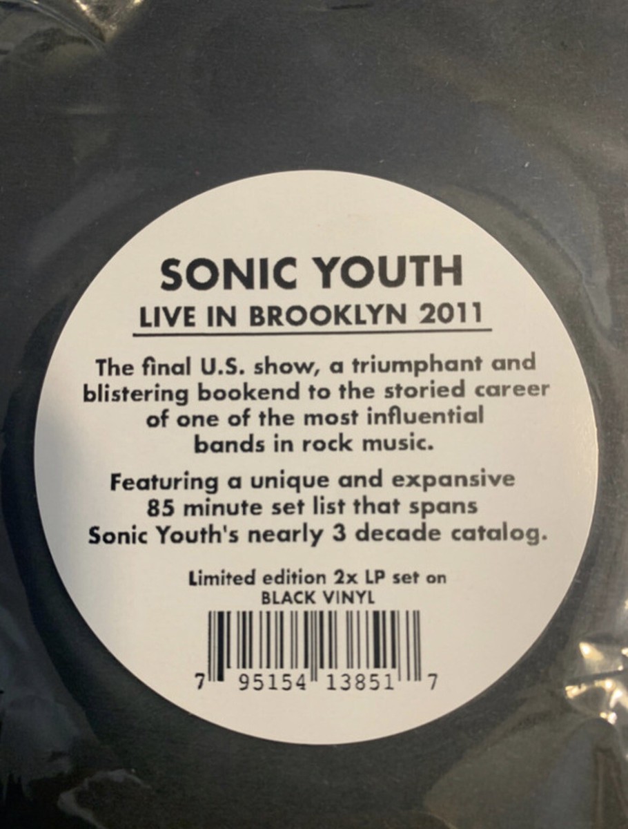 Sonic Youth / Live in Brooklyn USオリジナル Sonic Youth – Live In Brooklyn 2011 – 2 x Vinyl (LP, Album +