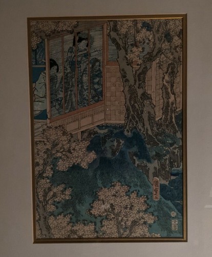 KUNISADA 19th century Original Japanese Woodblocks 3 Plates/ Prints Shiba Seal - Bild 9 von 12