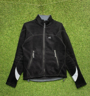 HH Helly Hansen Jacket Mens Medium Full Zip Fleece Long Sleeve Black Performance