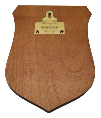 "McClandlish" Family Coat of Arms Crest Shield Walnut Plaque Hand Painted Bronze - Picture 3 of 3