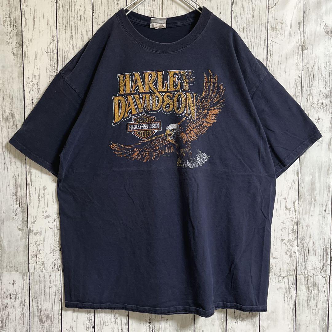 Harley Davidson Harley-Davidson T-Shirt T Navy Blue 2Xl Eagle Vintage Processing