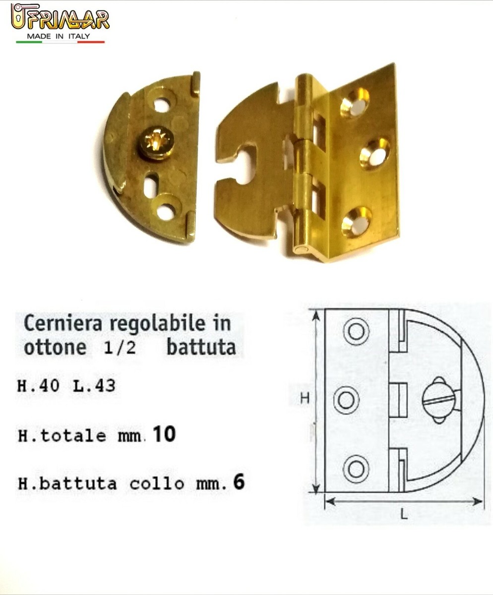 CERNIERE PER MOBILI ANTICHI BRONZATA 40x40 CON BATTUTA BASETTA ANSEL – Ferramenta Frisardi - Foto 7