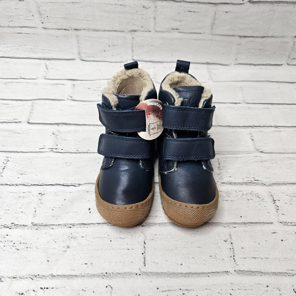 Botas Naturino unissex de couro infantil bolha VL Reino Unido 6 crianças azul marinho lã interna - Imagem 2 de 4
