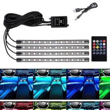 4x RGB LED Innenraumbeleuchtung Auto Ambiente Fußraumbeleuchtung Fernbedienung
