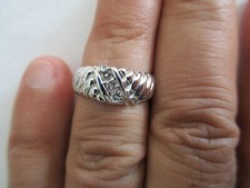 14K Gold Diamond Wedding Band Diamond .15 Carat F-SI1/VS2   5.80 Grams