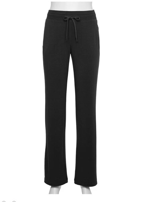 Tek Gear Elastic Mid Rise French Terry Relaxed Pants -Black - Small- New