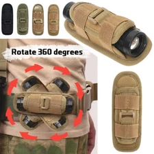 Tactical 360 Degree Rotatable Molle Flashlight Pouch Holster Torch Case Belt Bag