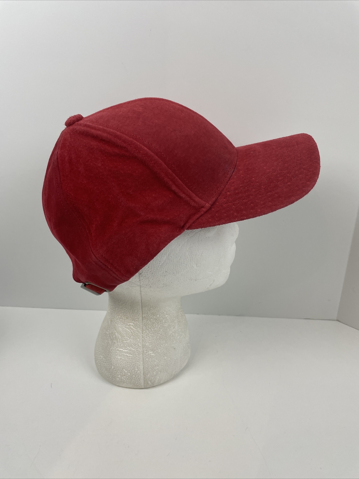 Solid Red Suede Hat Plain Adjustable Strap OSFA B… - image 6