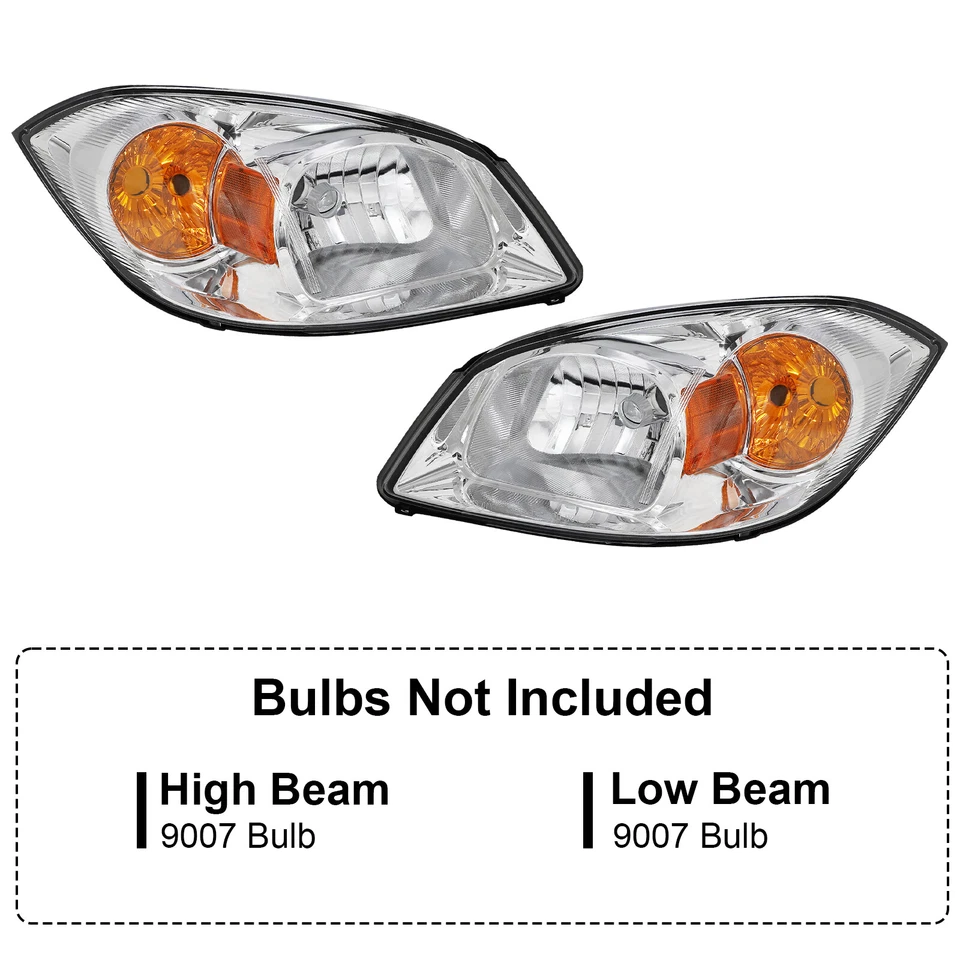 Headlight Set For 2005-2010 Chevrolet Cobalt 2007-2009 Pontiac G5 LH and RH - Image 3 of 4
