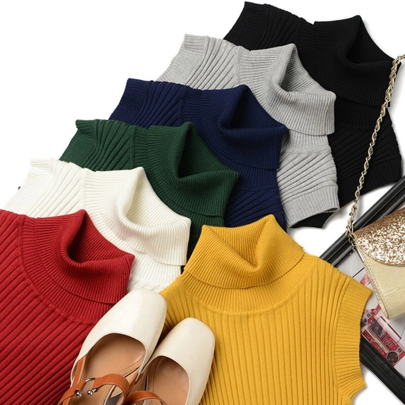 Damen Strick Weste Rollkragen Ärmellos Pullover Slim Tank Top Thermopullover - Bild 3 von 4