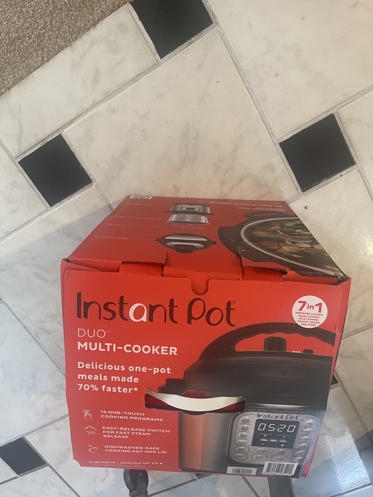 Instant Pot 6qt Duo Pressure Cooker 7-in-one &  70% Faster & Energy Efficient