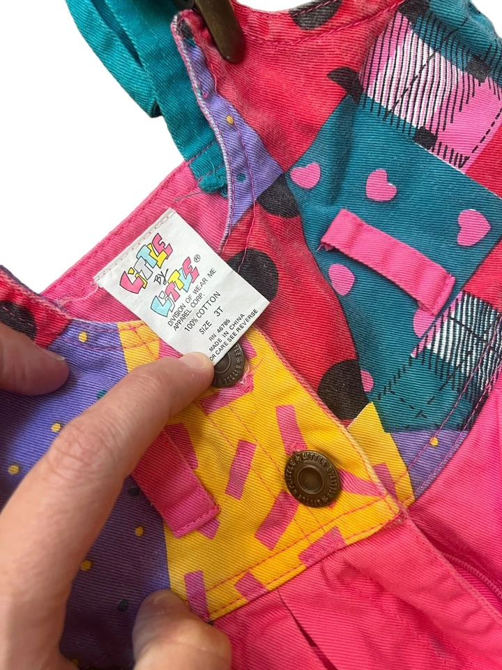 Mono plisado Little By Little de colección años 80 colorblock talla 3T NIÑAS vintage Foto 3 de 4