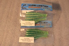 2 PACKS 5 LURE LIPSTICK SCENT INFUSED SPLIT TAIL MINNOW SPEARMINT SPARKLE