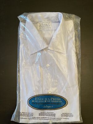 NOS Vintage 1970s 80s Wings Endura-Press gray long sleeve shirt 15