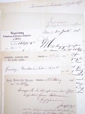 Lehrer Dokumente Lot Posen Rawitsch Bojanowo Grünberg um 1875 Schlesien