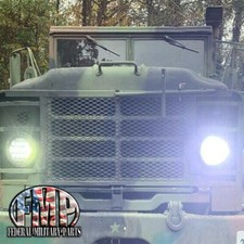 2Military Deuce 2.5 Ton M35 M35A2 Black Bezel Headlight LED Plug&Play Head Light