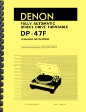 Denon DP-47F Direct Drive Turntable OWNERS MA...