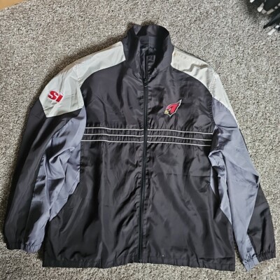 NFL Arizona Cardinals Size XL Black/White Full Zip Embroidered Windbreaker  SI