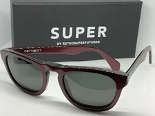 RetroSuperFuture AKJ Stokely Metallic Burgundy Frame Size 52mm Sunglasses NIB