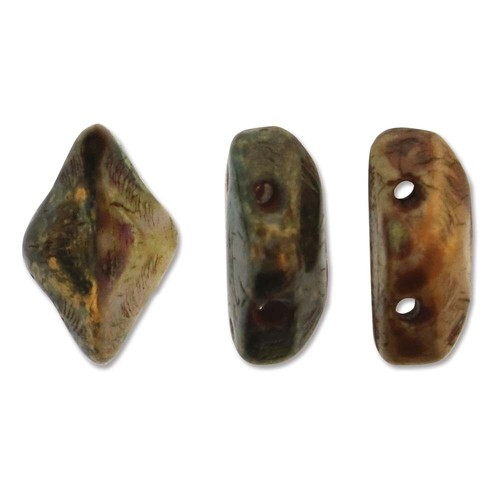 8.5g Tube Mini Gemduo Czech Glass Beads - Gold Shine Dark Green - 6mm - S0208 - Picture 3 of 3