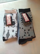 NWT Marvel Black Panther Men's Crew Sock 6 Pair Size 10-13 Gray Blue Black White