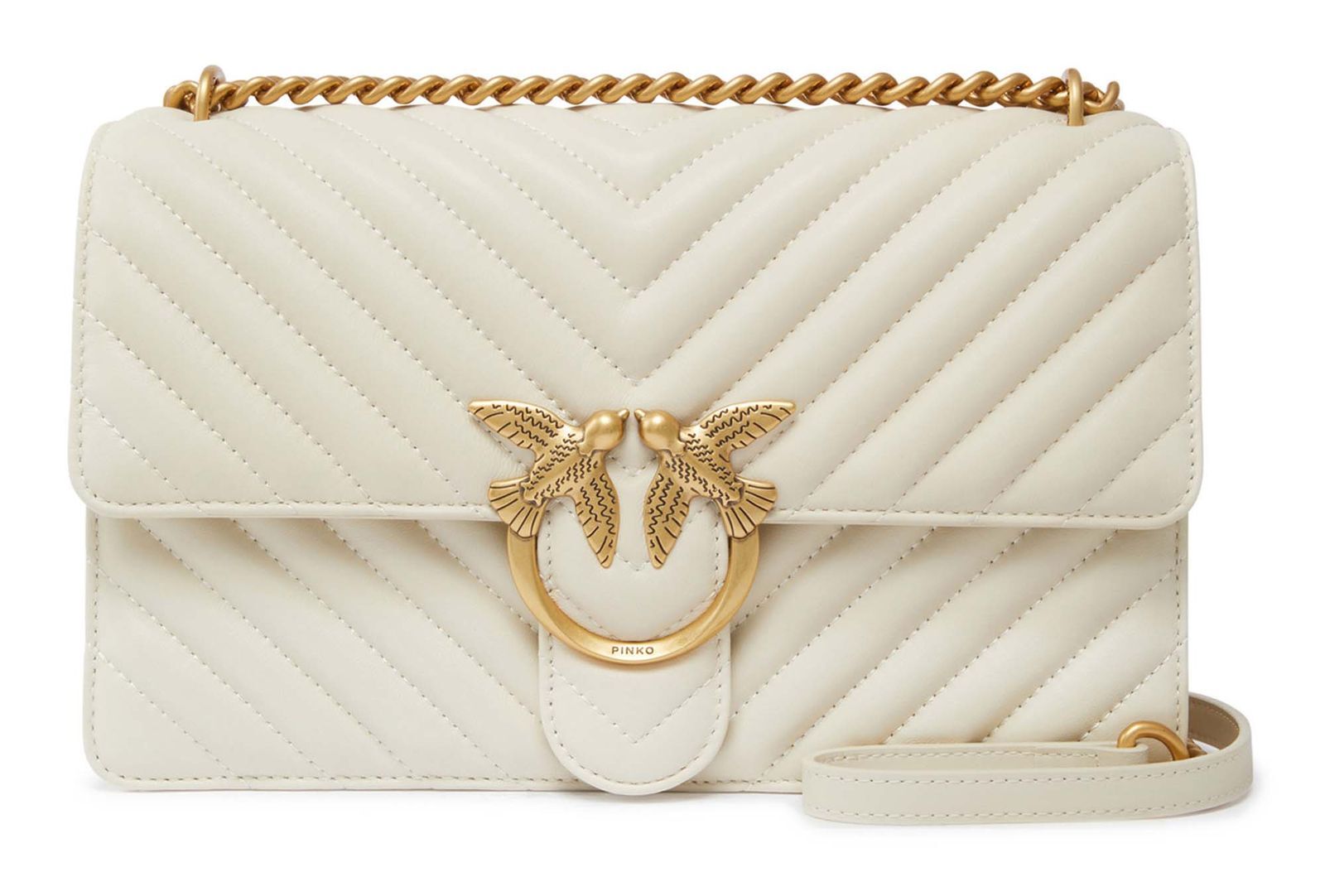 Pinko Love Birds Shoulder Bag - Female - Shoulder Bags - White - One Size - Bags - Image 2