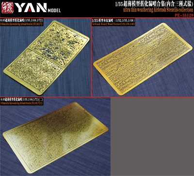 Yan Model 1/35 PE-35129 Ultra Thin Weathering Airbrush Stencils Collection