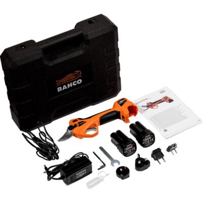 Bahco Akkubetriebene Rebschere 14,4 V Baum Gartenschere inkl. 2x 2,5Ah Li-Ion