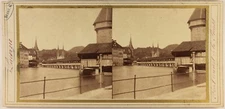 SWITZERLAND Lucerne Luzern c1858 Photo Stereo Stamp Stani G. Vintage Albumin