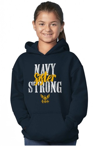 US Navy Strong Sister Anchor Seal Logo Sis Youth Girls Hoodie Sweatshirts Kids - Picture 4 of 7