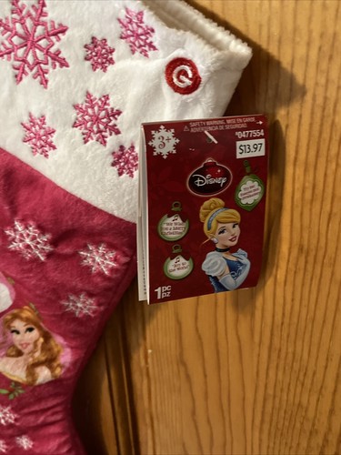 Pink Disney Musical Princess Christmas Stocking Cinderella Belle Ariel Rapunzel - Picture 4 of 10