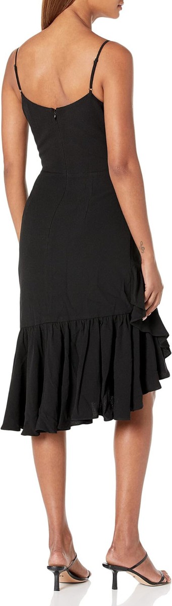 black bodycon dress with ruffle bottom Juniors Trina Ruffle Bottom Dress main image 1