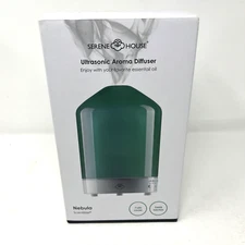 Serene House Ultrasonic Aroma Diffuser Nebula Glass Globe Green Open box